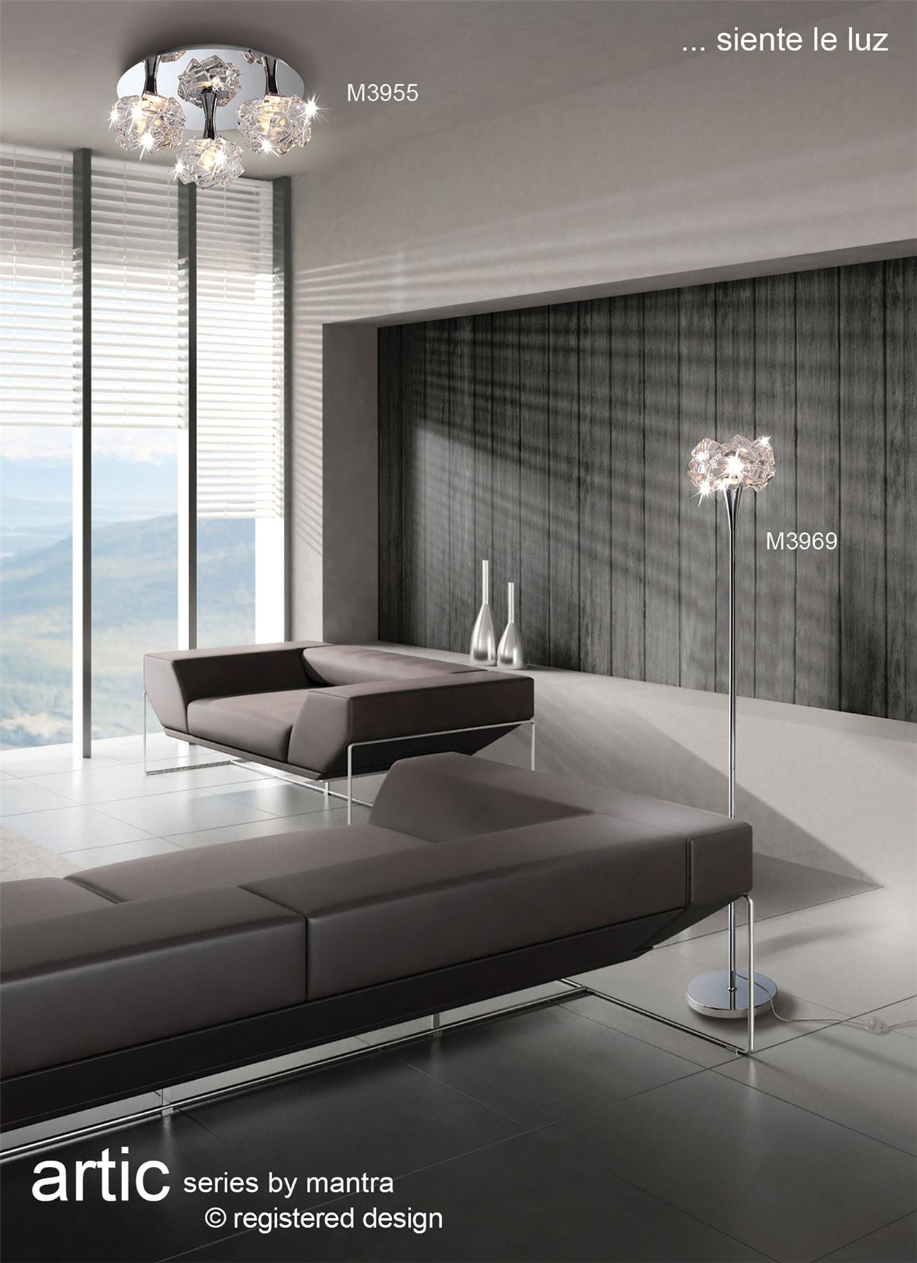 Mantra M3955 Artic Ceiling 3 Light G9 Round Small, Polished Chrome