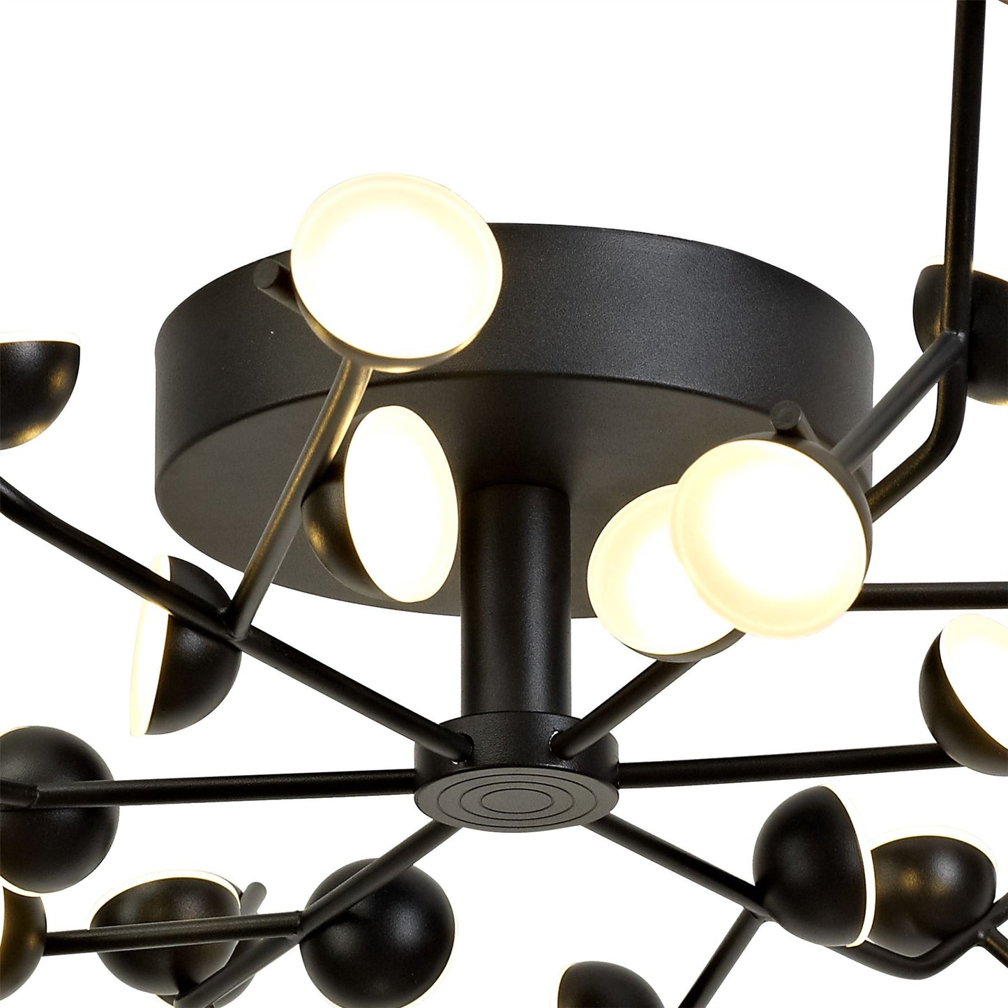 Mantra Adn 36 Light Ceiling Light, Round 74cm, 100W LED, 3000K, 7250lm, Black, 3yrs Warranty