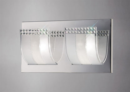Diyas Charis Wall Light Switched 2 Light G9 Polished Chrome/Glass/Crystal