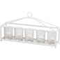 Diyas Home (DH) Athena 5 Candle Holder Small White/Clear Glass Art