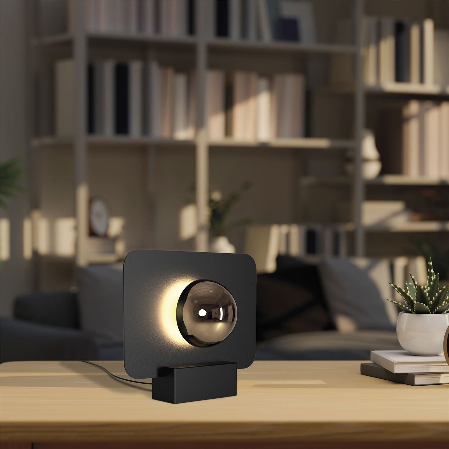 Mantra Alba 25cm Table Lamp, 8W LED, 3000K, 640lm, Black/French Gold, 3yrs Warranty