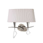 Mantra Mara Wall Light Switched 2 Light E14, Polished Chrome with Ivory White Shade