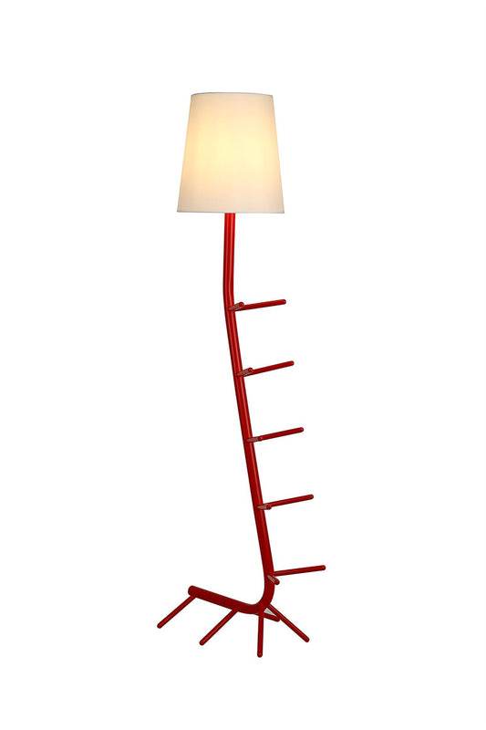 Mantra Centipede Floor Lamp with Shade, 1 x E27, Red/White