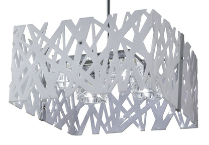 Mantra Tokio Square Telescopic Convertible To Semi Flush 4 Light G9, Gloss White/Polished Chrome
