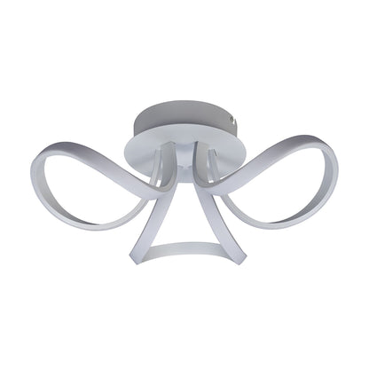 Mantra Knot Led Blanco Knot Blanco Ceiling 48cm Round 3 Looped Arms 36W LED 4000K, 2520lm, White/Frosted Acrylic, 3yrs Warranty Ceiling