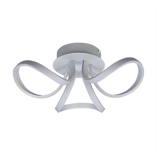 Mantra Knot Led Blanco Knot Blanco Ceiling 48cm Round 3 Looped Arms 36W LED 4000K, 2520lm, White/Frosted Acrylic, 3yrs Warranty Ceiling
