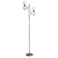 Diyas San Marino Floor Lamp with In-Line Dimmer 2 Light E14 Tex/Pewter/Opal Glass, NOT LED/CFL Compatible