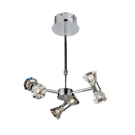 Diyas Elisa 42cm  Round 6 Light G4 Polished Chrome, NOT LED/CFL Compatible Ceiling Pendant Light Fitting