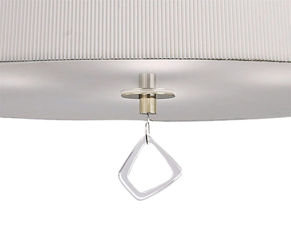 Mantra Mara 55cm Pendant 4 Light E27 Round, French Gold with Ivory White Shade