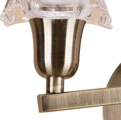 Mantra Alaska GU10 Wall Light Switched 2 Light L1/SGU10, Antique Brass, CFL Lamps INCLUDED