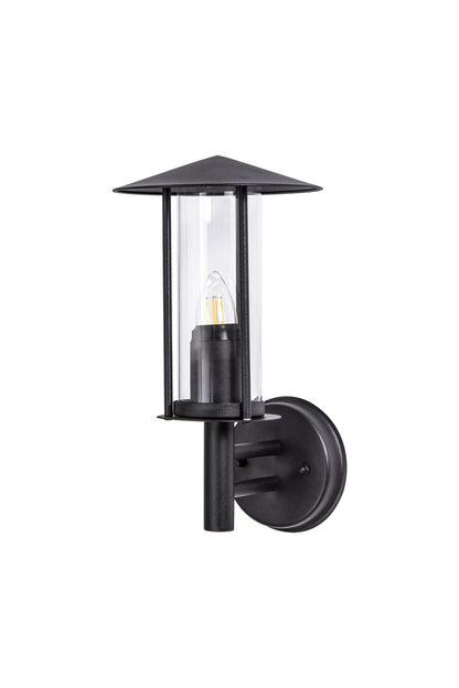 Deco Dalton Wall Light 1 Light E27 IP44 Exterior Black/Clear