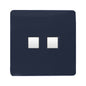 Trendi Artistic Modern Glossy 2 Gang Tactile RJ45 Cat 5e&Cat 6 PC Ethernet Socket Navy