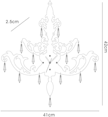 Diyas Home (DH) Infinity Chandlier Clock White/Crystal Wall