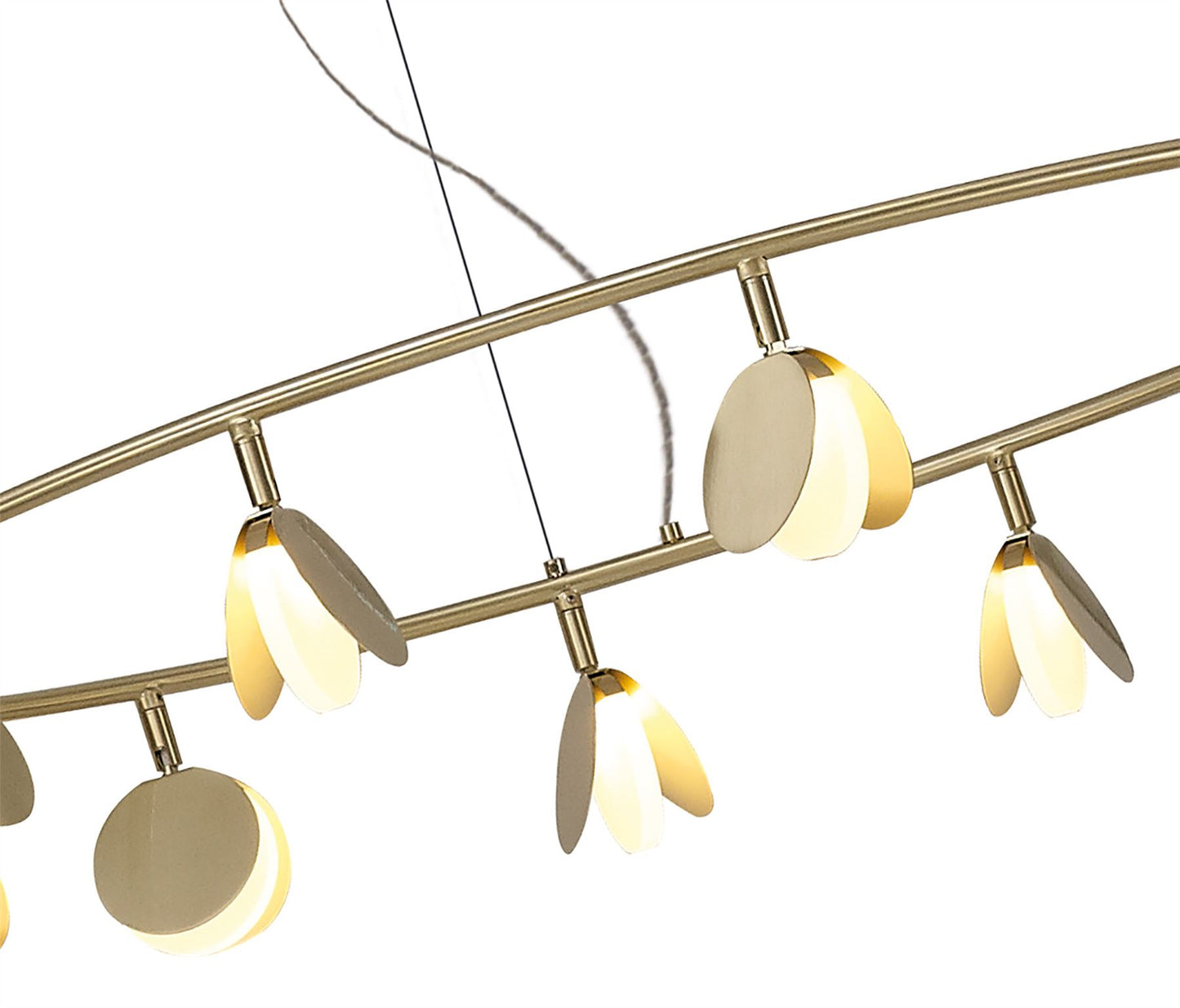 Mantra Shell 86cm 12+8+4 Light Pendant, Round, 120W LED, 3000K, 6360lm, Gold, 3yrs Warranty