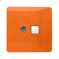 Trendi Modern Glossy Tactile TV Co-axial Socket+RJ45 Cat 5e&Cat 6 PC Ethernet Socket Orange