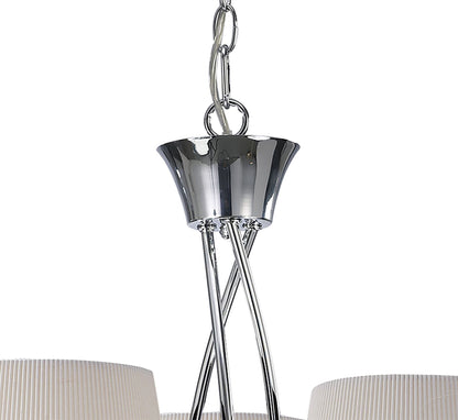 Mantra M1640 Mara Pendant 3 Light E14, Polished Chrome with Ivory White Shades