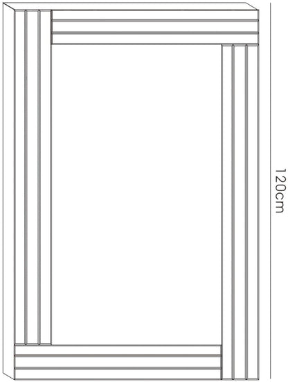 Diyas Home Armonie 120cm x 80cm Triple Strip Detailed Mirror (Pallet Shipment Only, Additional Charges May Apply.) Item Weight: 16kg Mirrors