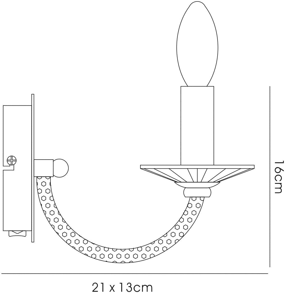 Diyas Elena Wall Light Switched 1 Light E14 Polished Chrome/Crystal