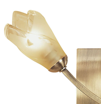 Mantra Pietra Wall Light Switched 2 Light G9, Antique Brass