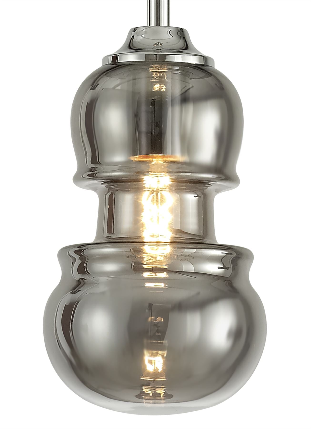 Mantra Sonata Pendant 15cm Round, 1 x E27, Polished Chrome/Graphite