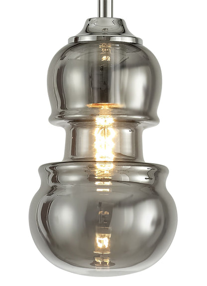 Mantra Sonata Pendant 15cm Round, 1 x E27, Polished Chrome/Graphite