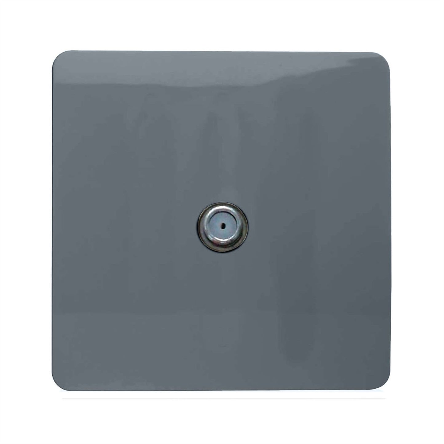 Trendi 1 Gang Artistic Modern Glossy Screwless Television Satellite Socket Warm Grey