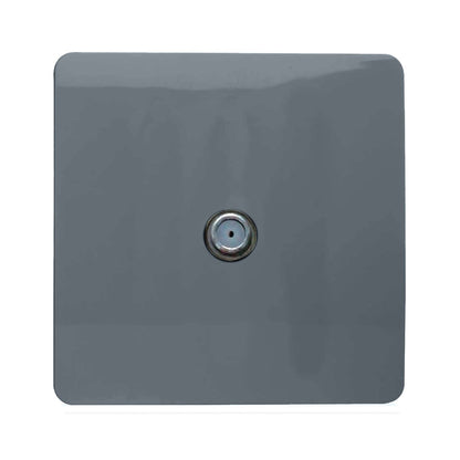 Trendi 1 Gang Artistic Modern Glossy Screwless Television Satellite Socket Warm Grey