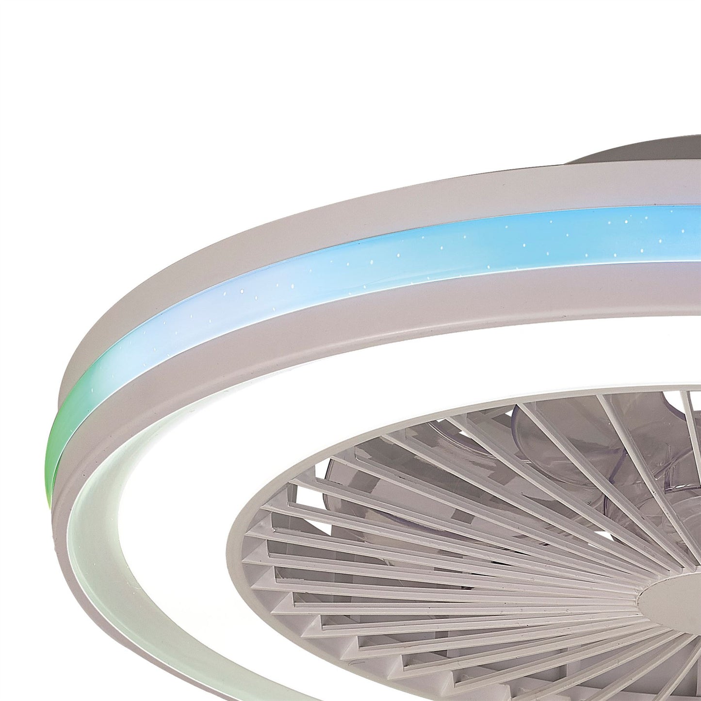Gamer 47cm 40W LED Dimmable White/RGB Ceiling Light With Built-In 20W DC Reversible Fan, c/w Remote Control, 4200lm, White