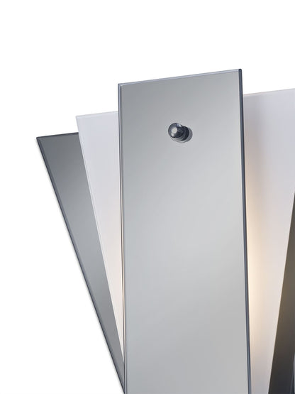 Deco Atlantis 250 x 260mm Wall Light, 1 Light E27 Smoked Mirror/Frosted