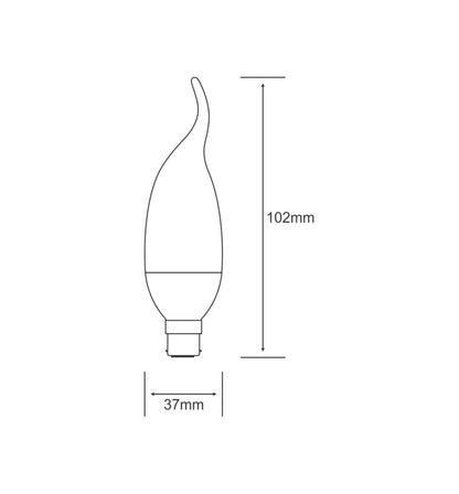Luxram Extra Mini Sup Candle Tip Extra Mini Supreme Candle Tip B22 7W 2700K Compact Fluorescent Compact