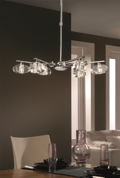 Mantra M0412 Alfa Telescopic Semi Flush Convertible 6 Light G9, Polished Chrome