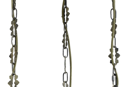 Diyas Marisa Triple  Round 3 Light E27 Antique Brass/Amber Crystal Ceiling Pendant Light Fitting