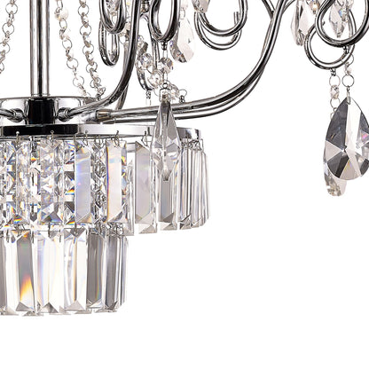 Diyas Eden 72cm  8 Light G9 Polished Chrome/Crystal Ceiling Pendant Light Fitting