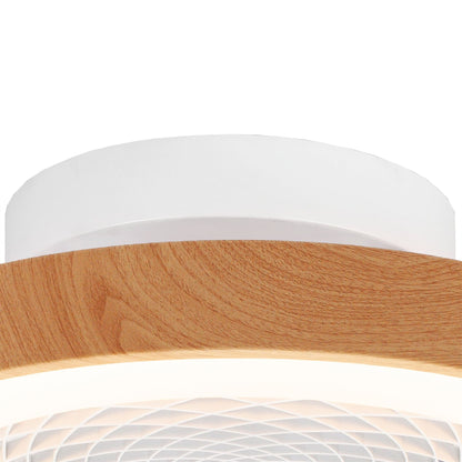 Tibet Mini 53cm 70W LED Dimmable Ceiling Light With 35W DC Reversible Fan Remote, 3900lm, Wood Effect/White, 5yrs Wrnty