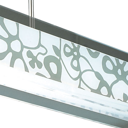 Mantra Euphoria Semi Flush 2 Light T5, Polished Chrome, Opal White Glass, NOT LED, CFL Compatible