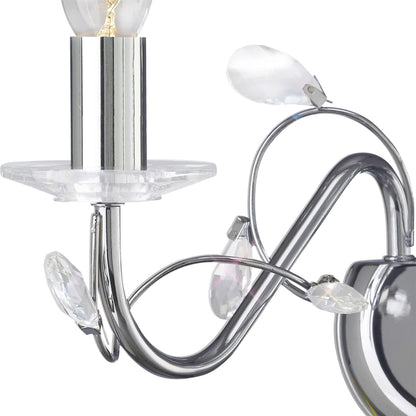 Diyas Willow Wall Light WITHOUT SHADE 2 Light E14 Polished Chrome/Crystal
