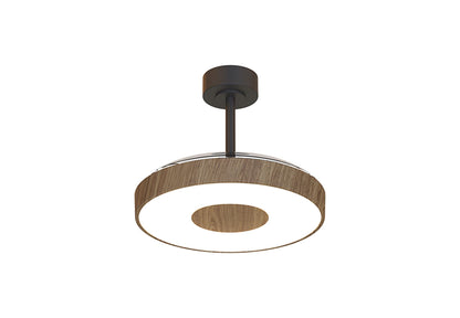 Coin Fan M 49cm 40W LED Dimmable Ceiling With Built-In 30W DC Fan, 3000-5000K Remote, APP, Alexa & Google Voice Control, 6400lm, Walnut/Black