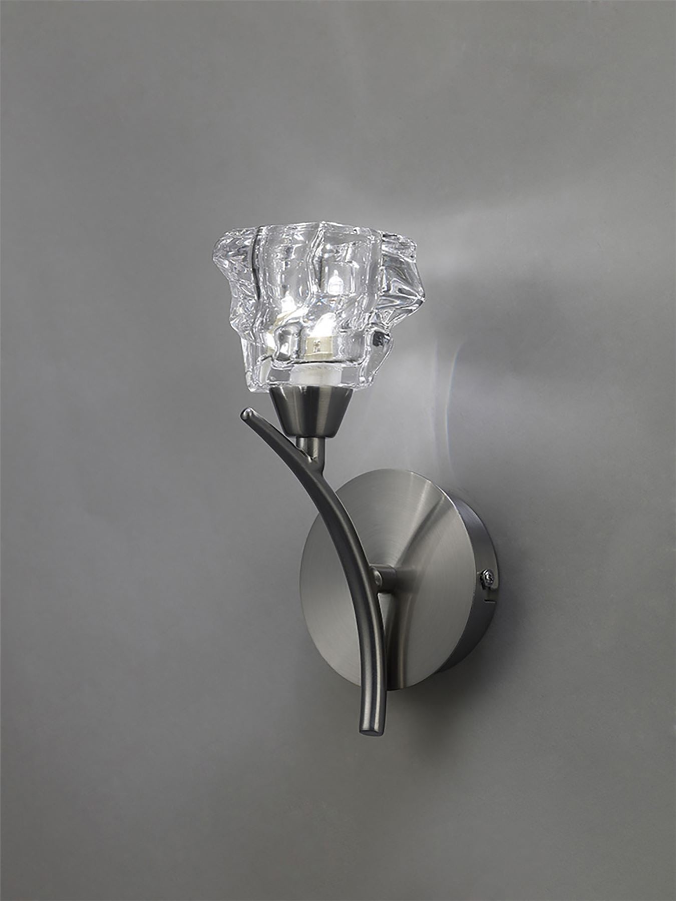 Mantra Iku Wall Light Switched 1 Light G9, Satin Nickel