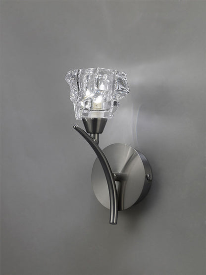 Mantra Iku Wall Light Switched 1 Light G9, Satin Nickel