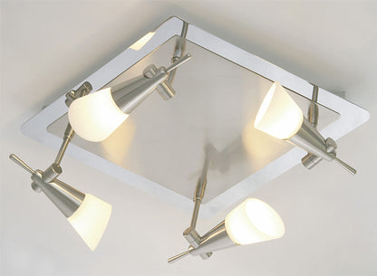 Diyas Diama Flush Plate G9 4 Light G9 Nickel/Polished Chrome/Opal Glass