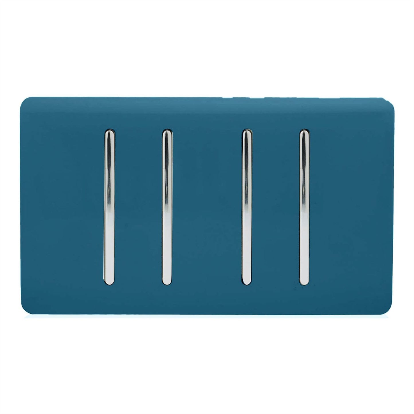 Trendi Artistic Modern Glossy 4 Gang 2 Way Rocker Double Plate Tactile Light Switch Midnight Blue