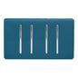 Trendi Artistic Modern Glossy 4 Gang 2 Way Rocker Double Plate Tactile Light Switch Midnight Blue