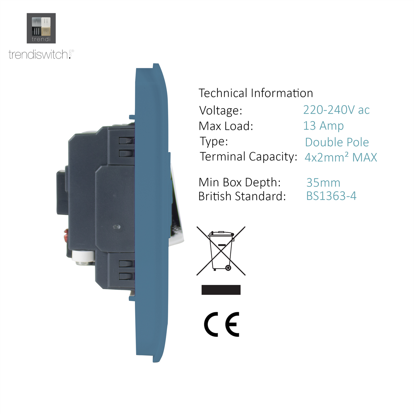 Trendi Artistic Modern Glossy Tactile Fused Spur Switch Sky