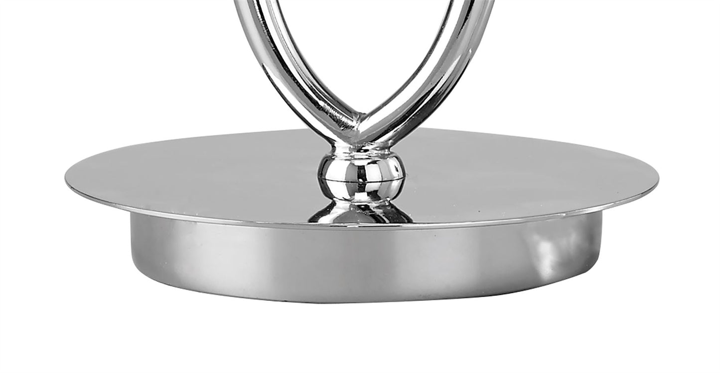 Mantra M4637 Loewe Table Lamp 1 Light E14 Small, Polished Chrome with White Shade