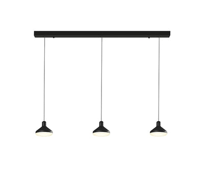 Mantra Fusion Sirio 3 Light Linear Bar Pendant, 24W LED, 3000K, 1770lm, Black, 3yrs Warranty