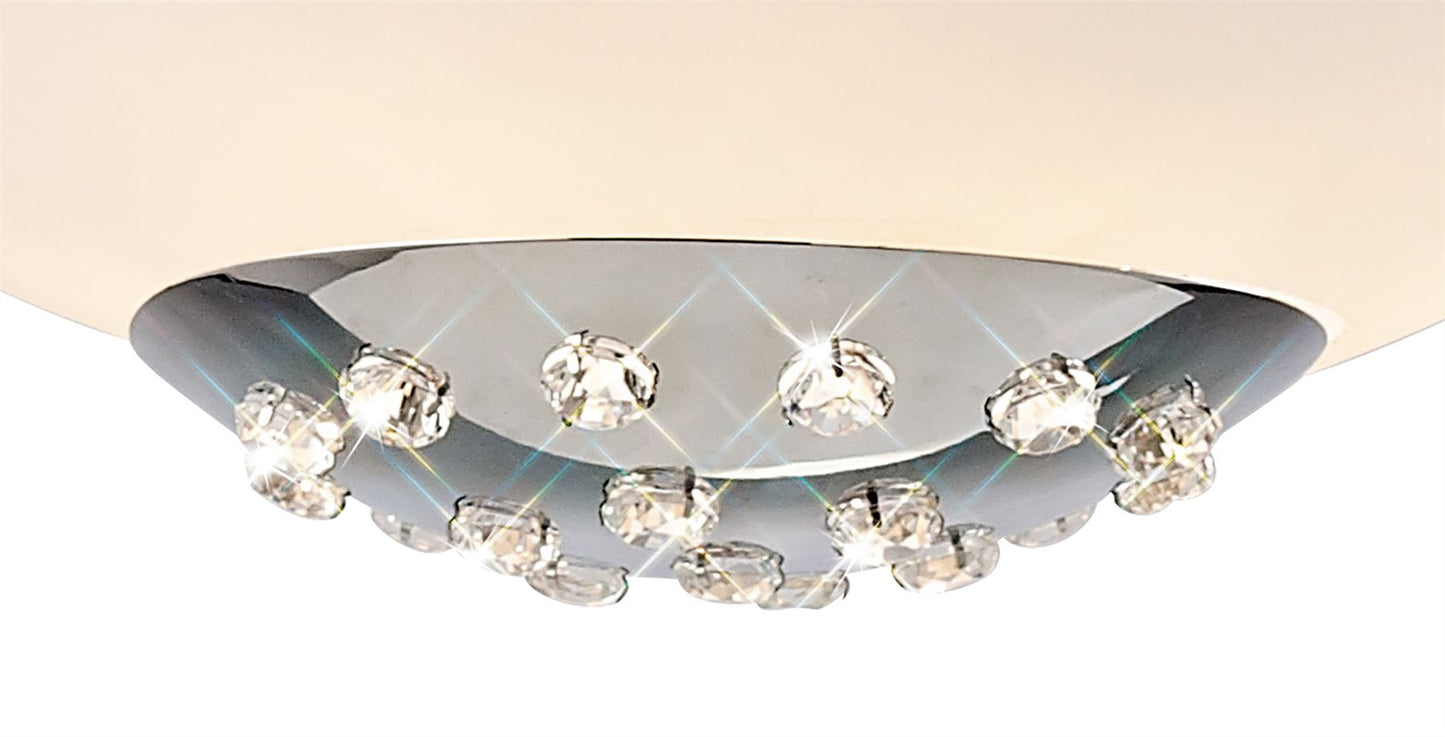 Diyas Amada 45cm  6 Light G9, Polished Chrome/Opal White Glass Ceiling Pendant Light Fitting
