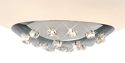 Diyas Amada 45cm  6 Light G9, Polished Chrome/Opal White Glass Ceiling Pendant Light Fitting