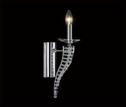 Diyas Santo Wall Light 1 Light E14 Polished Chrome/Crystal