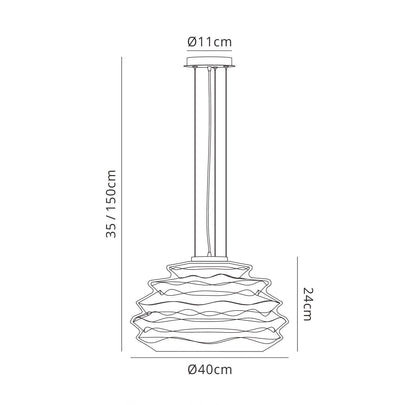Mantra Fusion M6274 Nubole Pendant 40cm Round, 1 x E27 (Max 60W), Opal White