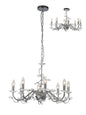 Diyas Willow 64cm  WITHOUT SHADE 8 Light E14 Polished Chrome/Crystal Ceiling Pendant Light Fitting